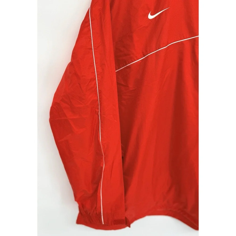 Nike Mens LARGE Ball State Football Red Windbreaker Quarter Zip Coach Jacket NEW